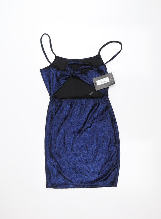 PRETTYLITTLETHING Womens Blue Pencil Dress Size 10