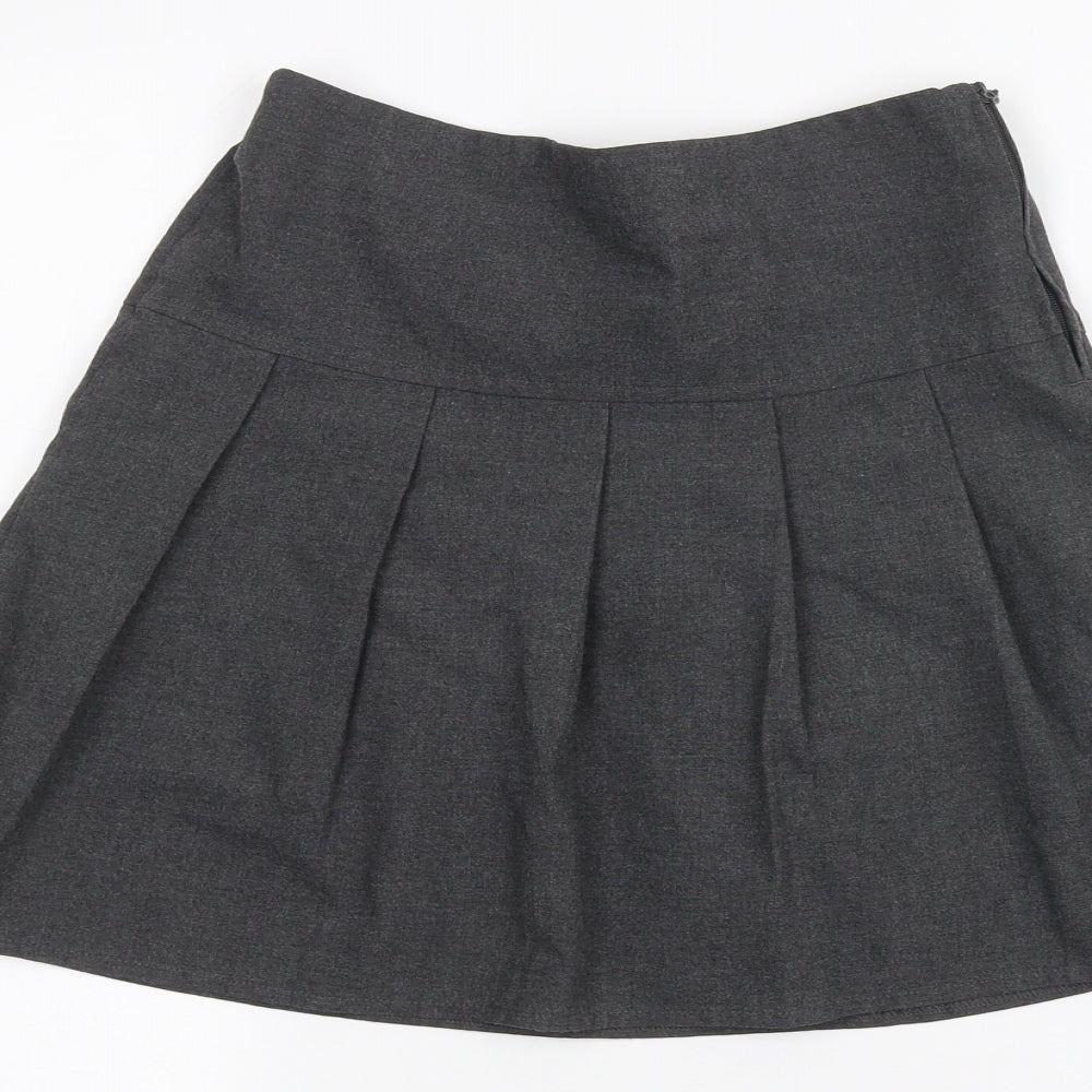 Marks and Spencer Girls Grey A-Line Skirt Size 8-9 Years