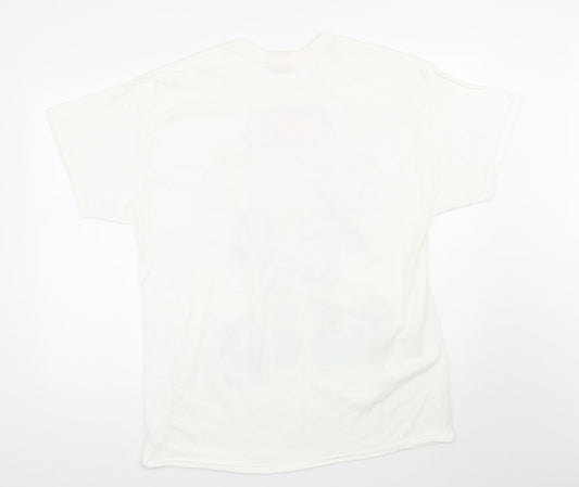 Gildan Mens White T-Shirt Size XL - Xmas