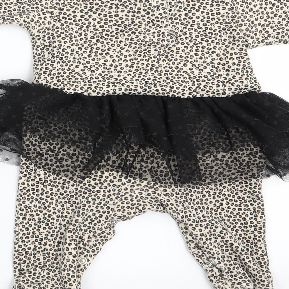 Preworn Girls Multicoloured Animal Print Catsuit One-Piece - Cat Face -