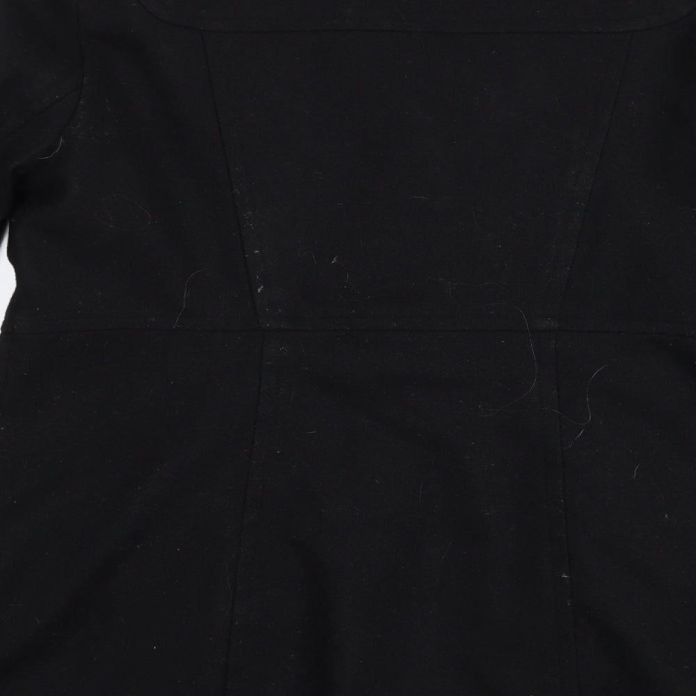 Wallis Womens Black Overcoat Coat Size 14