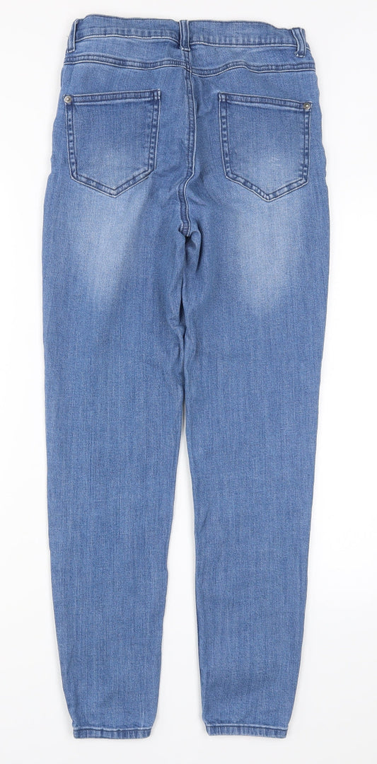 Find Womens Blue Denim Tapered Jeans Size 28 in L28.5 in