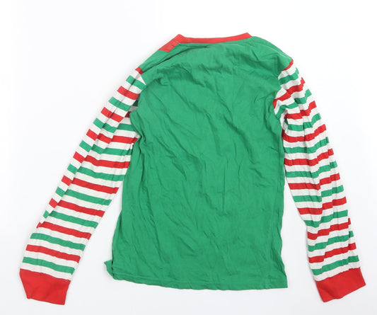 Pyjamas.com Womens Green Geometric Top Pyjama Top Size 8 - Christmas