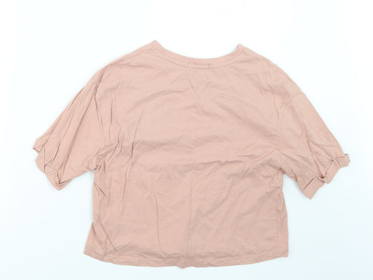 Stradivarius Womens Pink Basic T-Shirt Size M