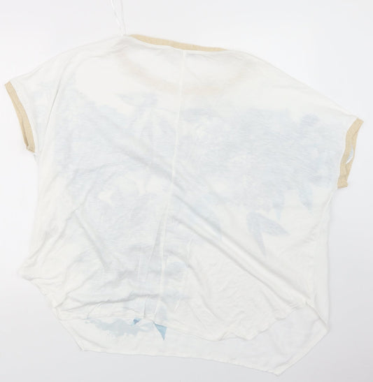 Evans Womens White Geometric Basic Blouse Size 10