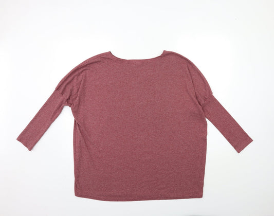 Elfin Womens Red Basic T-Shirt Size S
