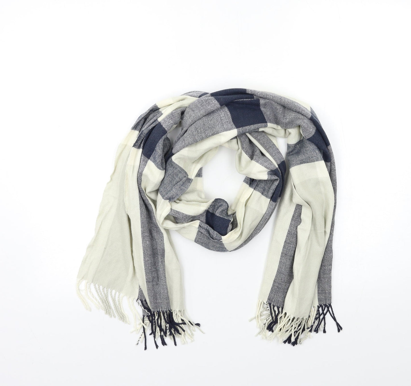 Preworn Womens Blue Check Scarf