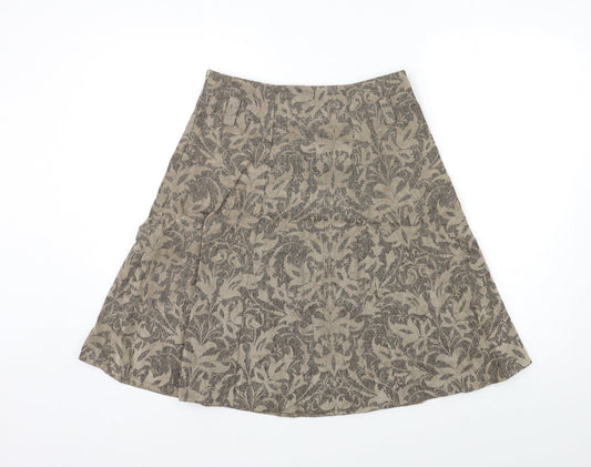 Pretty Woman Womens Grey Floral A-Line Skirt Size 8