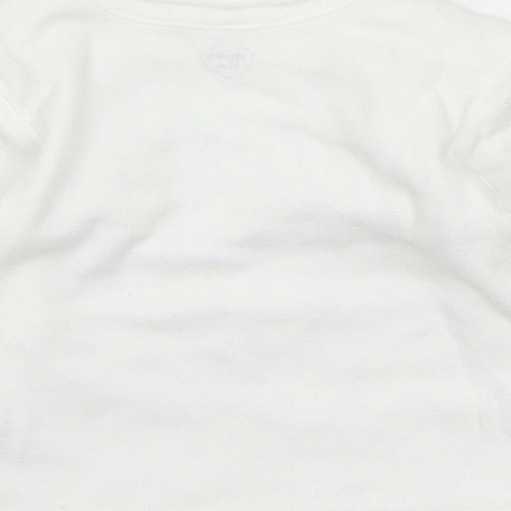 Brand and care label for Studio Baby White Basic T-Shirt, size 0-3, Months