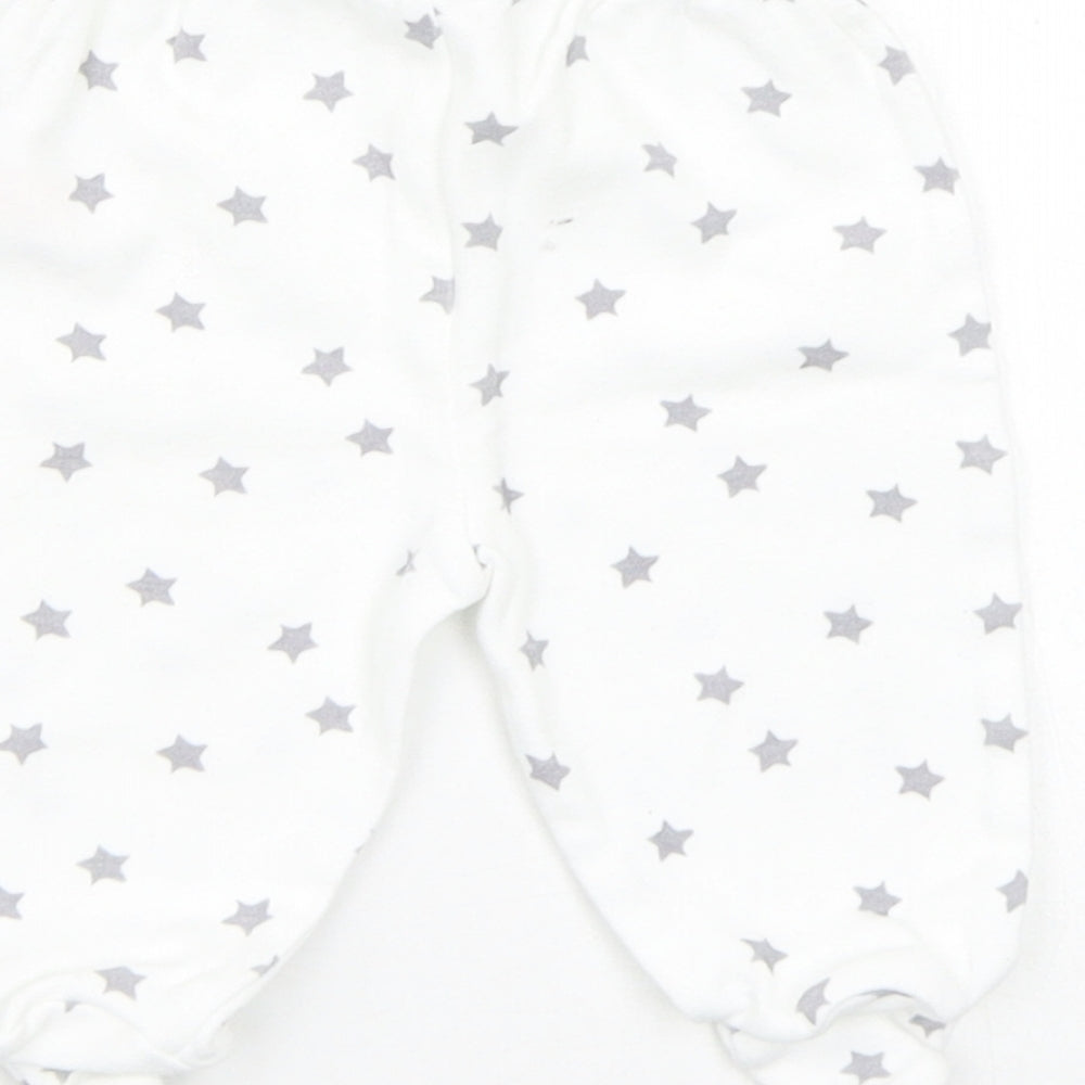 Brand and care label for Studio Baby White Jogger Trousers, size 0-3, Months