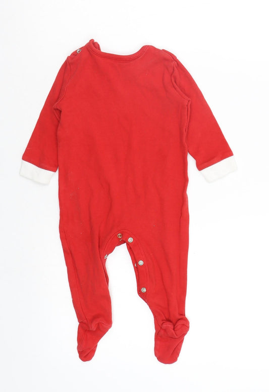 Asda George Baby Red Solid Babydoll One Piece Size 6-9 Months - babygrow