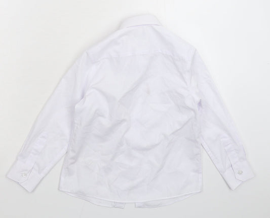 Marks and Spencer Boys White Basic Button-Up Size 5-6 Years - School