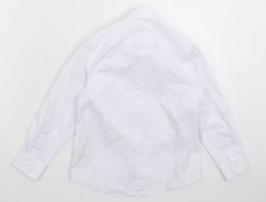 Marks and Spencer Boys White Basic Button-Up Size 5-6 Years - School