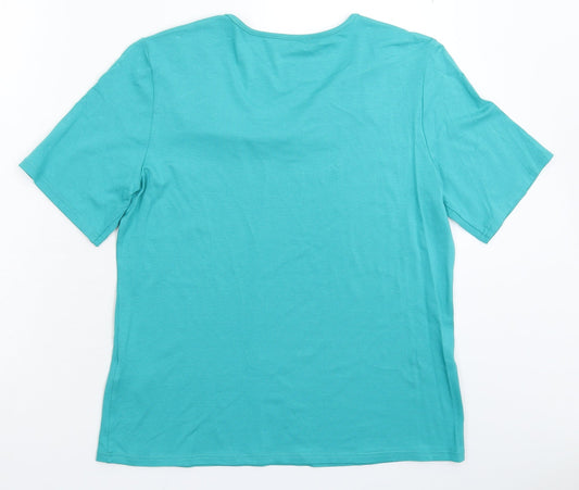 Dorisstreich Womens Green Basic T-Shirt Size 12