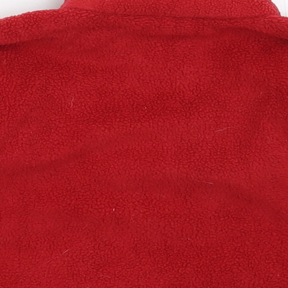 Brand and care label for Bermuda Baby Red Fleece Jacket, size 12, Months