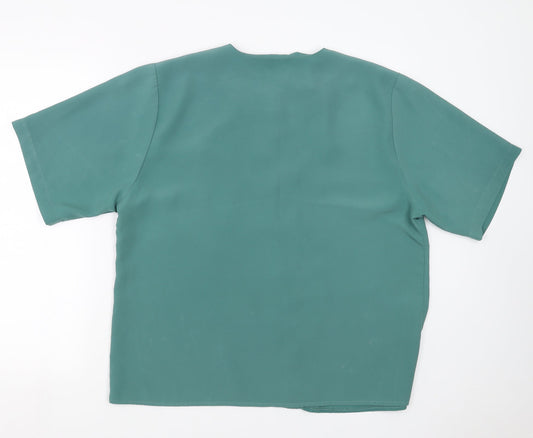 Amari Womens Green Basic Blouse Size 18