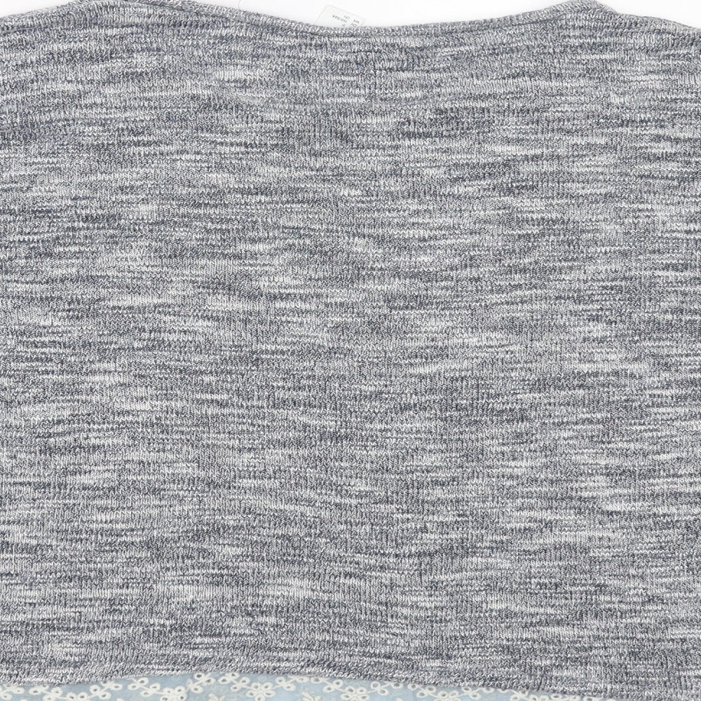 Divided by H&M Womens Blue Knit Pullover Jumper Size S - lace hem