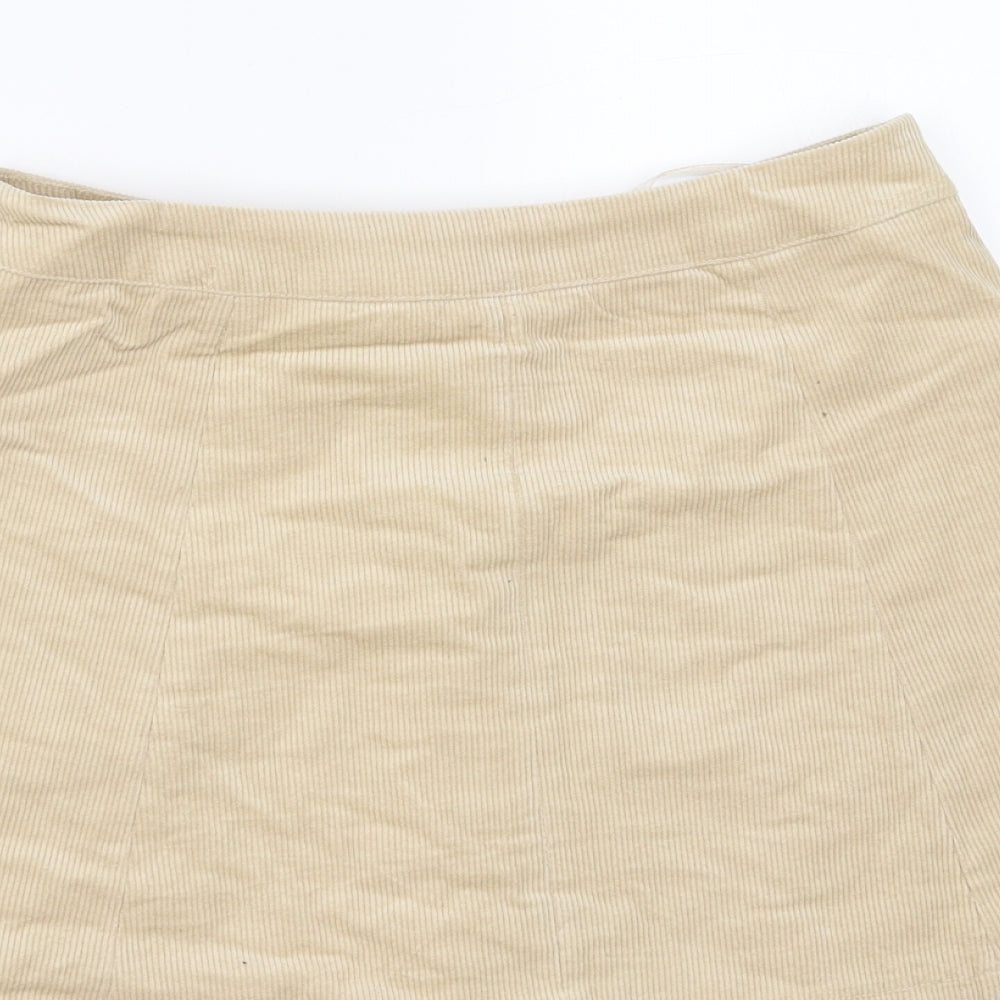 Glamorous Womens Beige Corduroy A-Line Skirt Size S