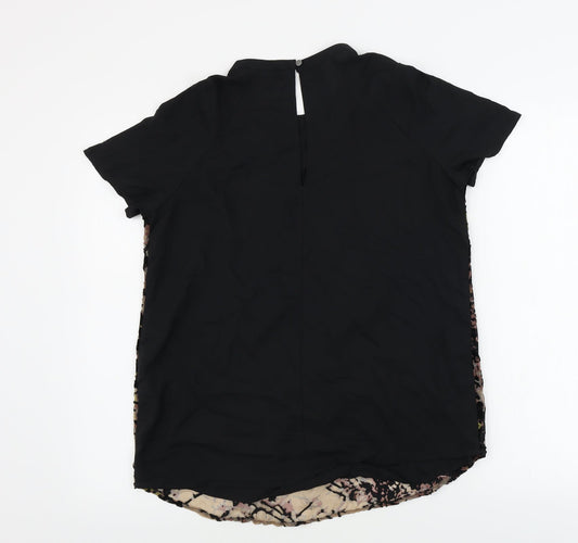 NEXT Womens Black Geometric Basic Blouse Size 8
