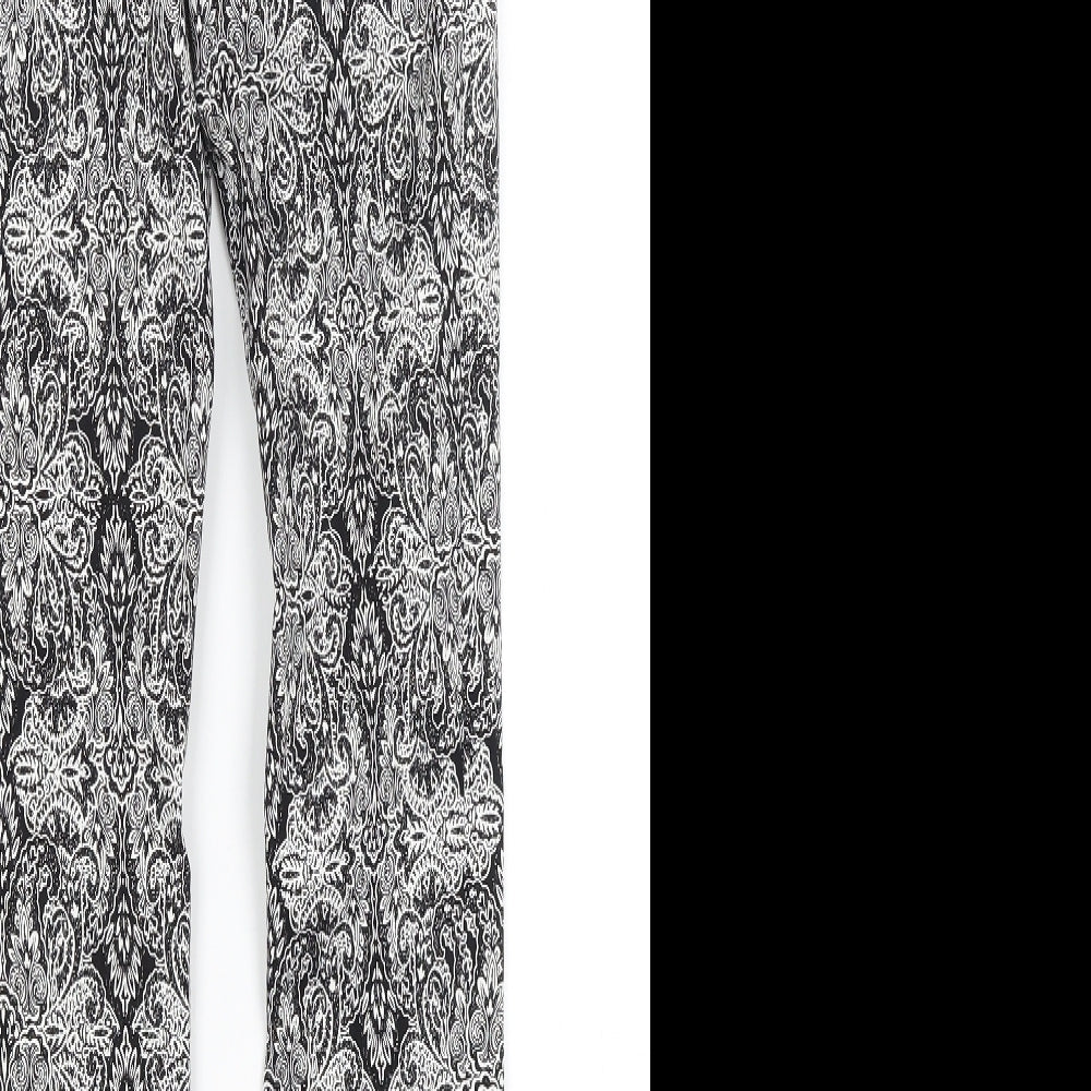 Atmosphere Womens Black Paisley Trousers Size 6 L27.5 in