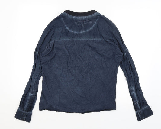 Plus Fine Womens Blue Basic T-Shirt Size M
