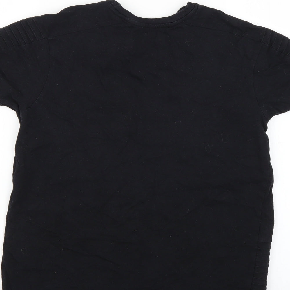 Primark Girls Black Geometric Basic T-Shirt Size 10-11 Years