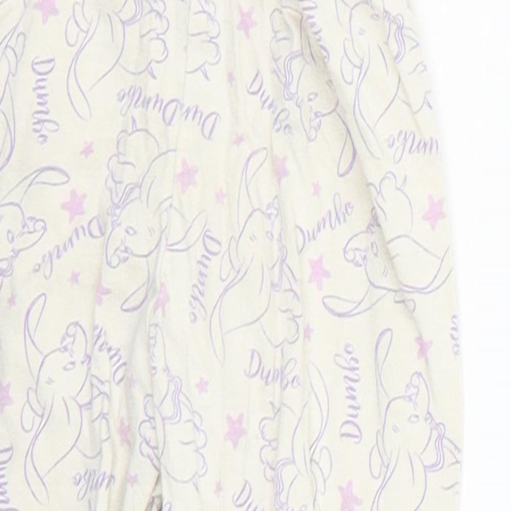 Brand and care label for Disney Baby Purple Geometric Cropped Trousers, size 12-18, Months
