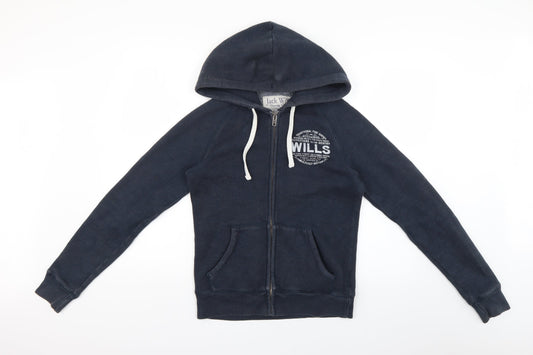 Womens UK Size 8 Jack Wills Blue Cotton Jacket