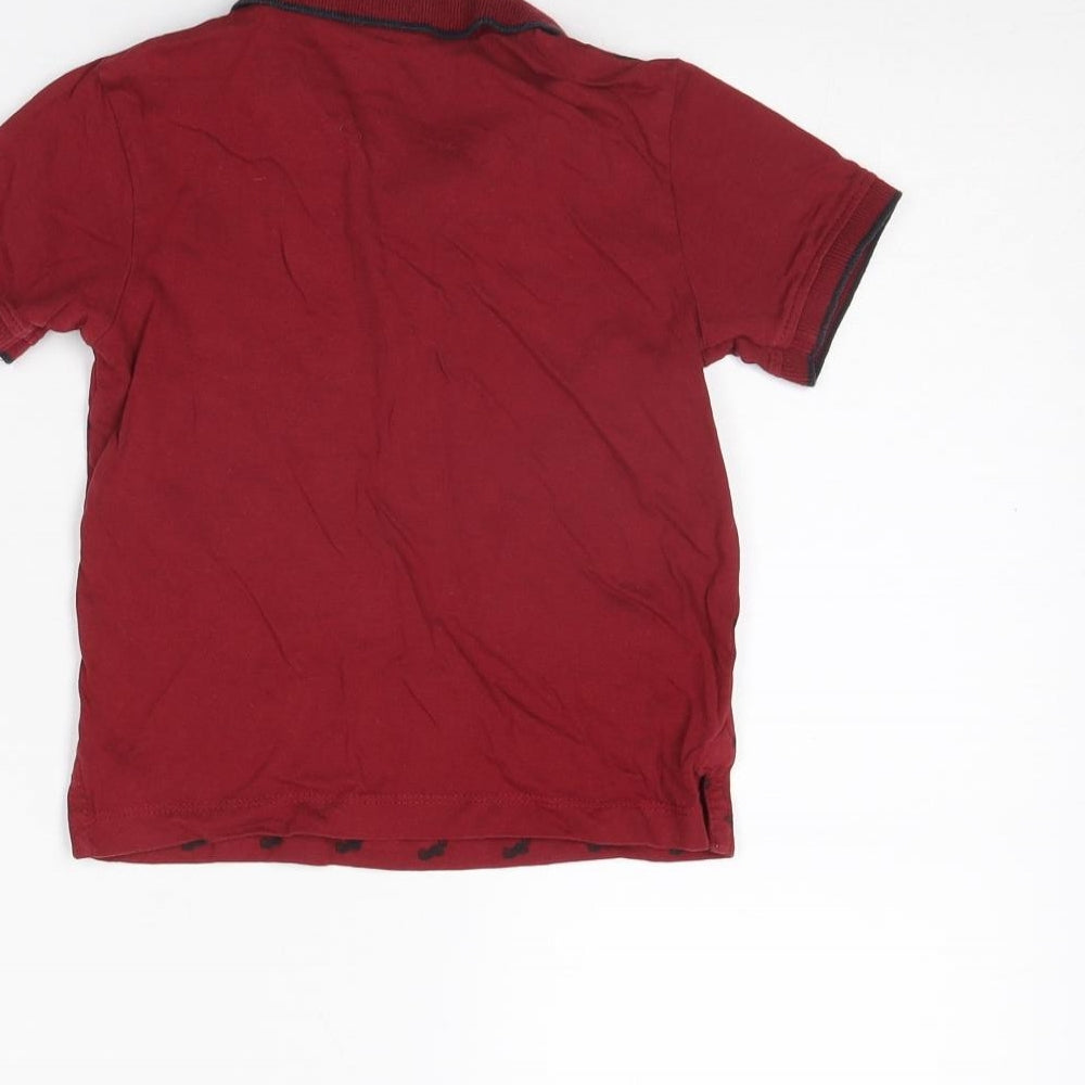 Preworn Boys Red Basic Polo Size 2 Years - Motorbike