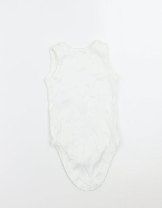 Marks and Spencer Boys White Babygrow One-Piece Size 6-9 Months