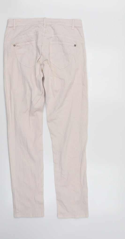 Blue Motion Womens Ivory Denim Straight Jeans Size 10 L30 in