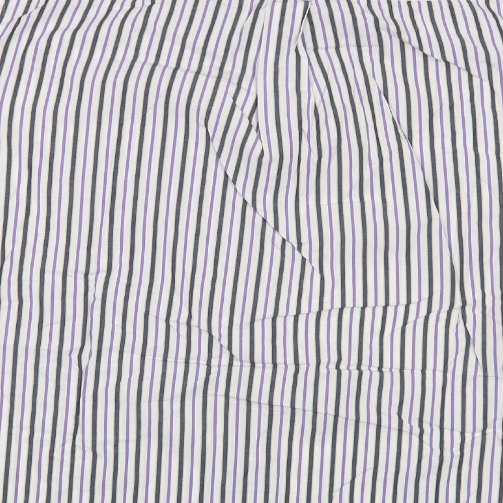 Today's Man Mens White Striped Button-Up Size XL