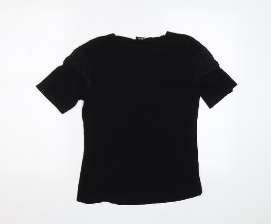Be You Womens Black Basic T-Shirt Size 8