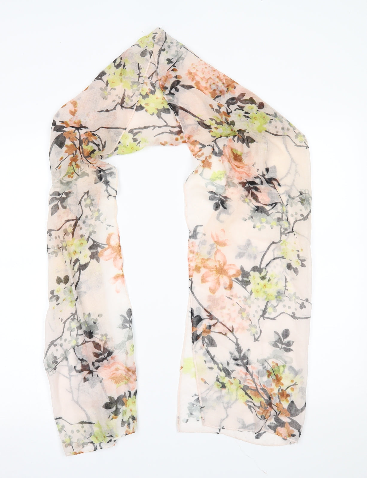 EWM Womens Beige Floral Scarf