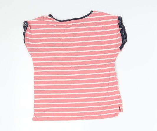 Nutmeg Girls Pink Striped Pyjama Top Size 6-7 Years