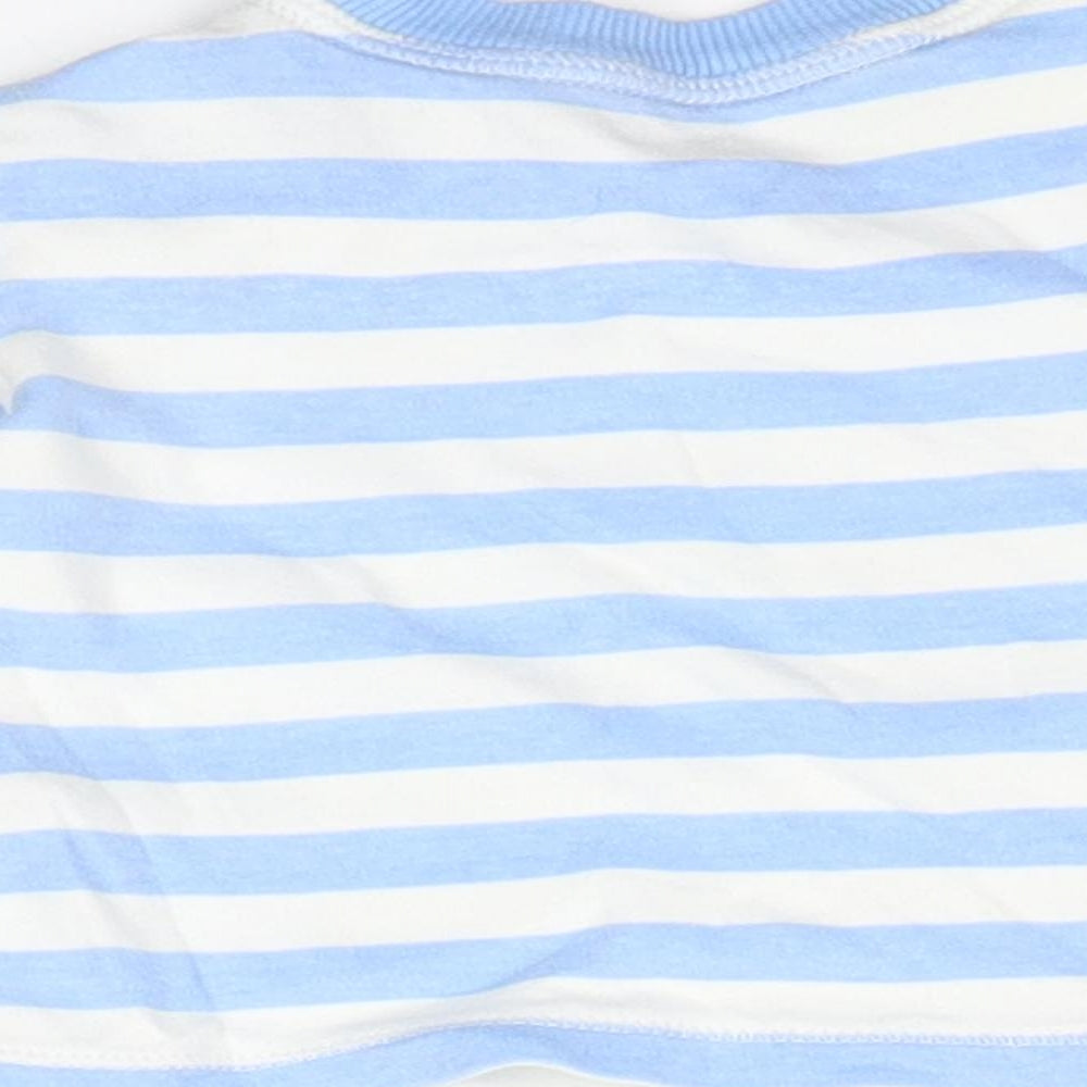 George Baby White Striped Basic T-Shirt Size 0-3 Months -