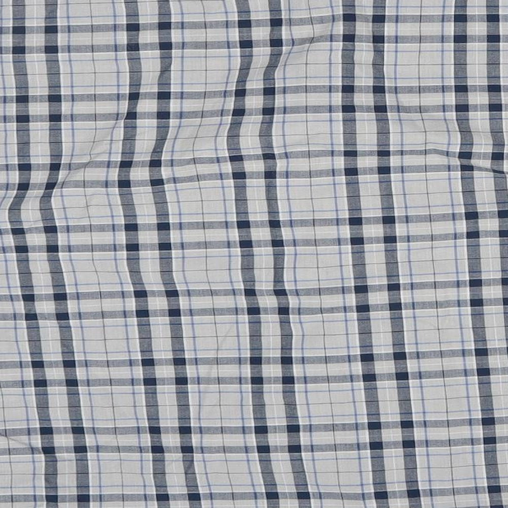 Peacocks Mens Grey Plaid Button-Up Size L