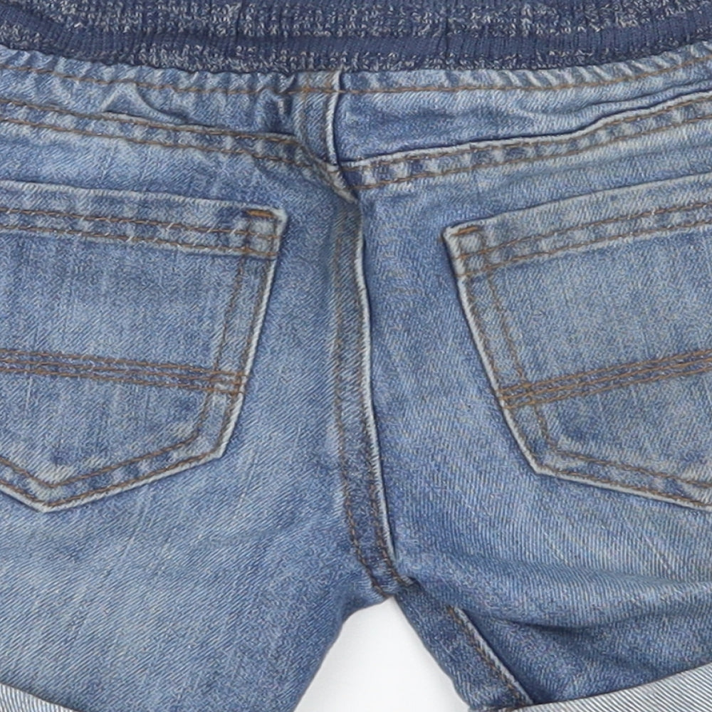 Brand and care label for denim co boys’ blue denim utility shorts, size 3-4, years