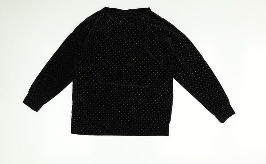 F&F Womens Black Polka Dot Top Pyjama Top Size 10