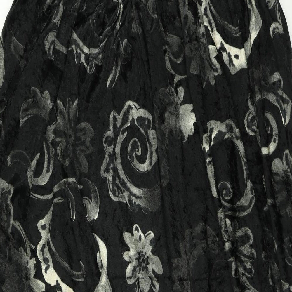 Berkertex Womens Grey Paisley Pleated Skirt Size 16