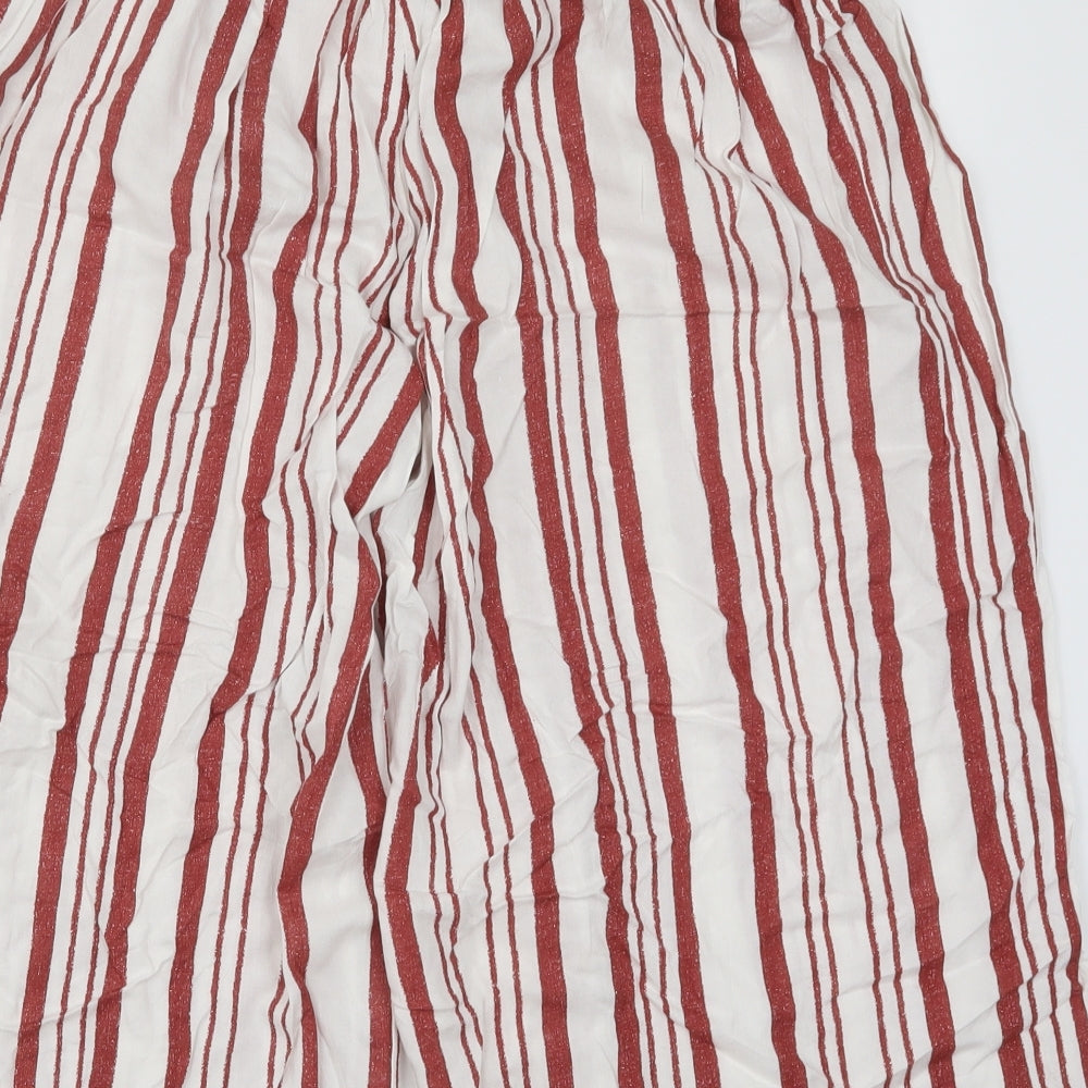 Primark Womens Red Striped Trousers Size 10
