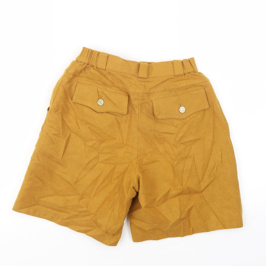 H-L Womens Yellow Compression Shorts Size 23 in