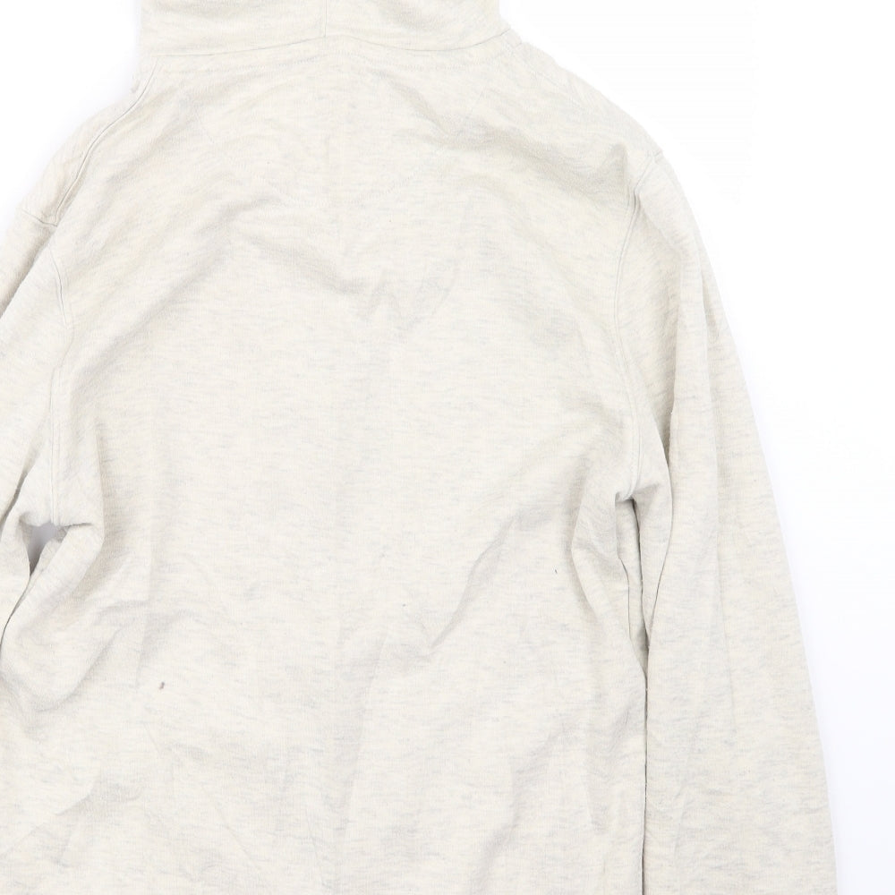 Brand and care label for Easy men’s ivory full zip hoodie, size S