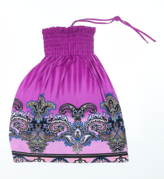 Preworn Womens Purple Geometric Mini Size 6