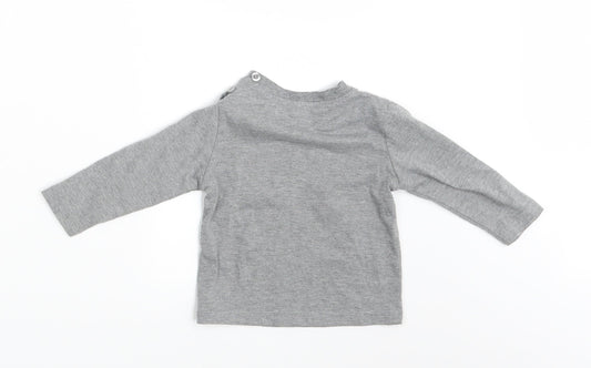 Preworn Boys Grey Basic T-Shirt Size 12 Months - Royal Baby