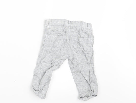 H&M Boys Grey Cropped Trousers Size 12-18 Months - Inside Leg 11 Inches