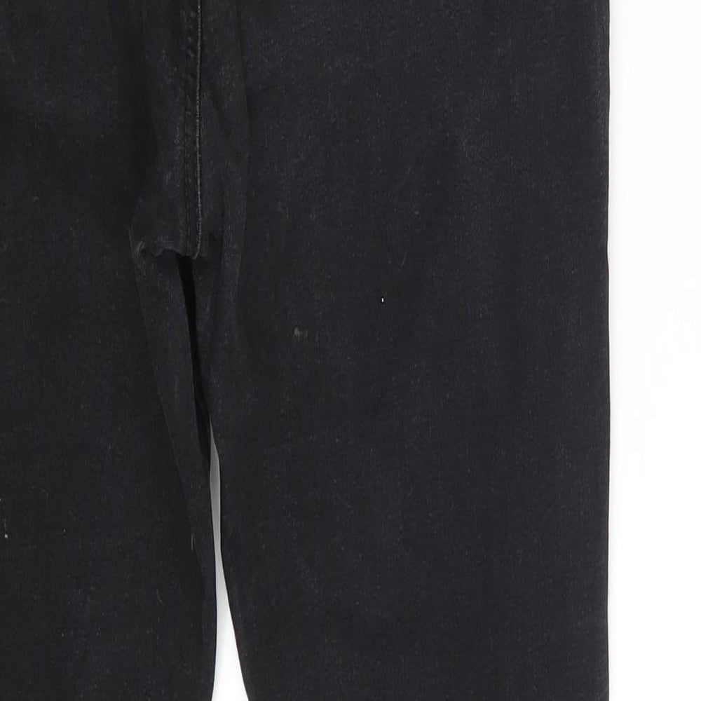Brand and care label for Denim Co. women’s black denim skinny jeans, size UK 10, 27-inch leg