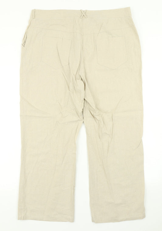 Karida Womens Beige Trousers Size 18 L25 in