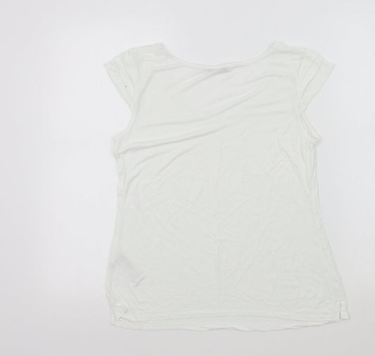 Oasis Womens White Colourblock Basic T-Shirt Size S