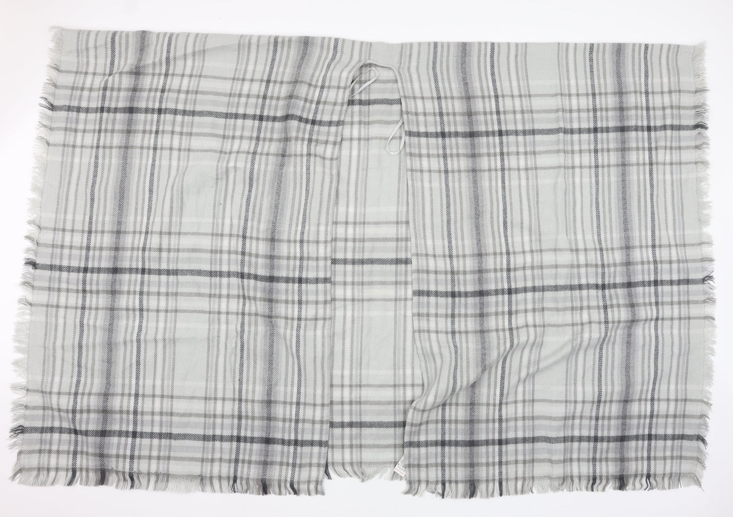 NEXT Womens Grey Plaid Knit Shawl/Wrap